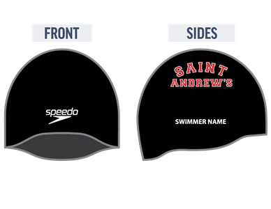 2x Personalized Saint Andrew's Aquatics Speedo Aqua V Caps
