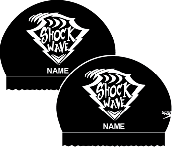 2x Shockwave Aquatics Personalized Speedo Silicone Caps