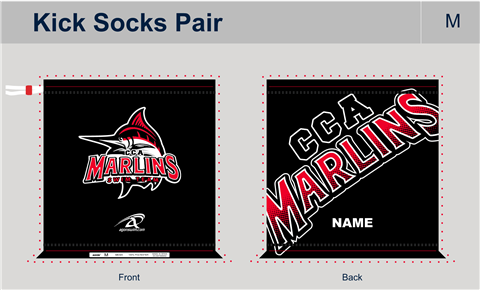 CCA Marlins Custom Kick Socks Pair