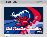 Red Piranha Swimming Custom XL Microfiber Towel - 51"x35"