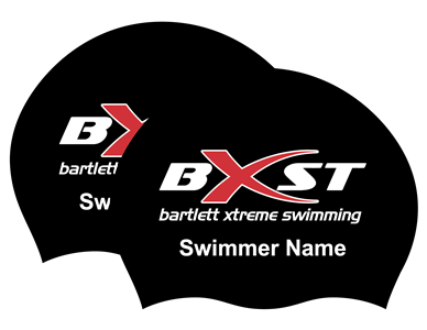 2x Personalized Bartlett Xtreme Swim Te Silicone Caps