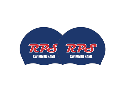2x Red Piranhas Swimming Personalized Silicone Caps