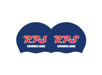 2x Red Piranhas Swimming Personalized Silicone Caps
