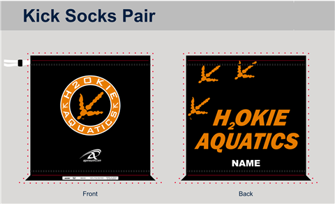 H2Okie Aquatics Custom Kick Socks Pair