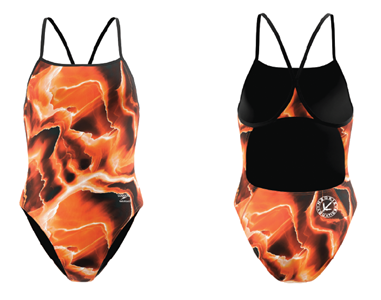 H2Okie Aquatics Female Printed Turnback Suit w/Logo - 2026