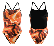 H2Okie Aquatics Female Printed V Back Suit w/Logo - 2026