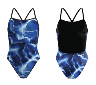 McCallie/GPS Aquatics Printed V Back Suit w/Logo