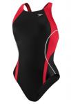 Tornado Swim Club Female Team Suit:  Speedo OPTIK Splice - Red