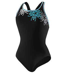 Speedo Brilliant Blossom Ultraback- Black