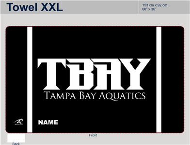 TBAY Custom XXL Microfiber Towel - 60"x36"