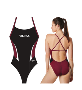 Tennessee High School Vikings Female Crossback Suit w/Logo