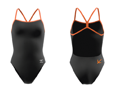  H2Okie Aquatics Female Contrast V Back Suit w/Logo