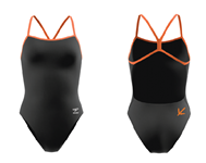  H2Okie Aquatics Female Contrast V Back Suit w/Logo