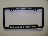 How about a threesome license plate frame