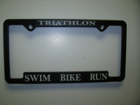 Triathlon word license plate frame